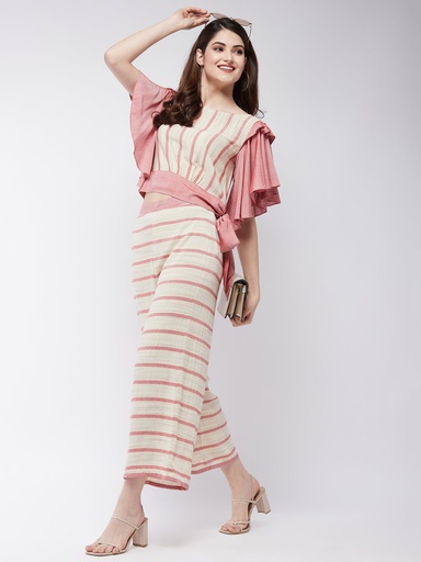 Pastel Stripe Ruffle Top & Pants