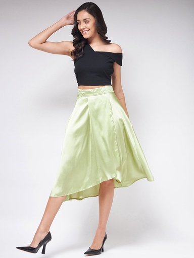 Flared Skirt Set with Stylish Crop Top
