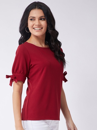 Tie-Up Sleeve Solid Top