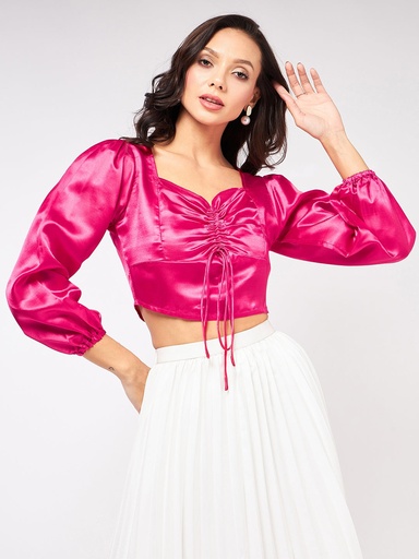 Satin Sweetheart Neck Top for Women
