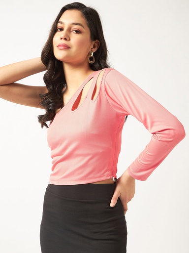 One-Shoulder Rib Top