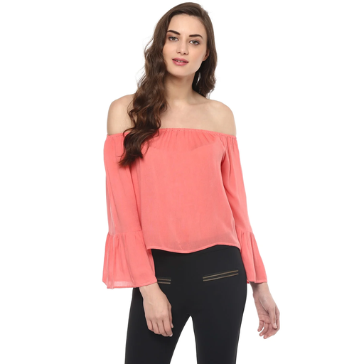 Off-Shoulder Flared Crop Top