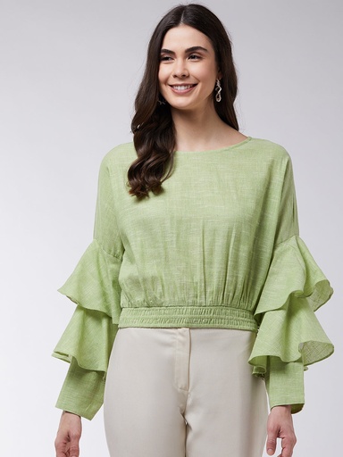 Chambray Bell Sleeve Top