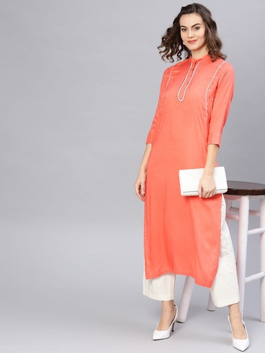 Straight Fit Princess Embroidery Kurta